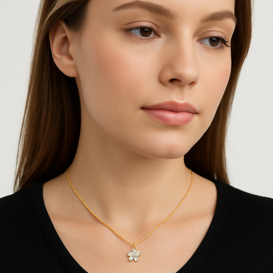 Elegant Gold-Plated Floral Pendant Necklace